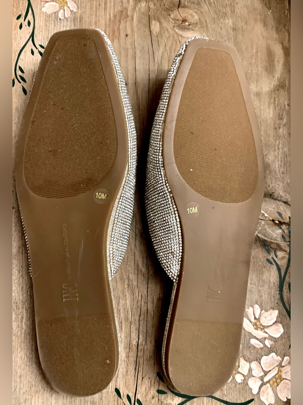 INC International Concepts Silver Rhinestone Slip-On Mules - Picture 6 of 13